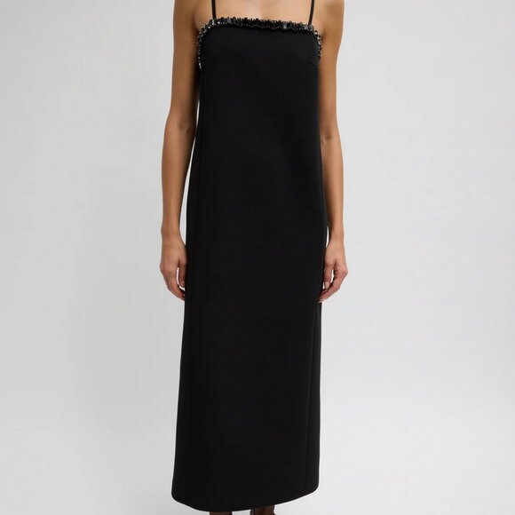 Tibi Bonded Twill Beaded Strappy Dress - Picture 2 of 8